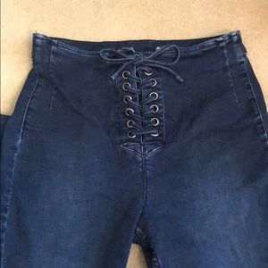 Free People Lace Up Jeans